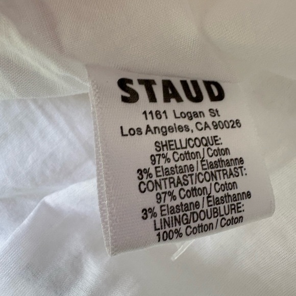 Staud White Poplin Demi Maxi Dress rare blue trim NWT. Size S $348 Listing 8/5 - Picture 14 of 14